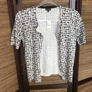 Talbots Short Sleeved Cardigan Black and White